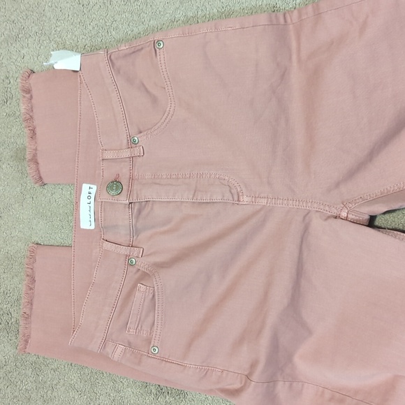 NWT Loft High Rise Pink Straight Leg Jeans - Picture 5 of 9